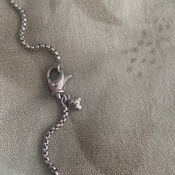 David Yurman 925 Silver with Diamonds Crossover Cross Women's Necklace
